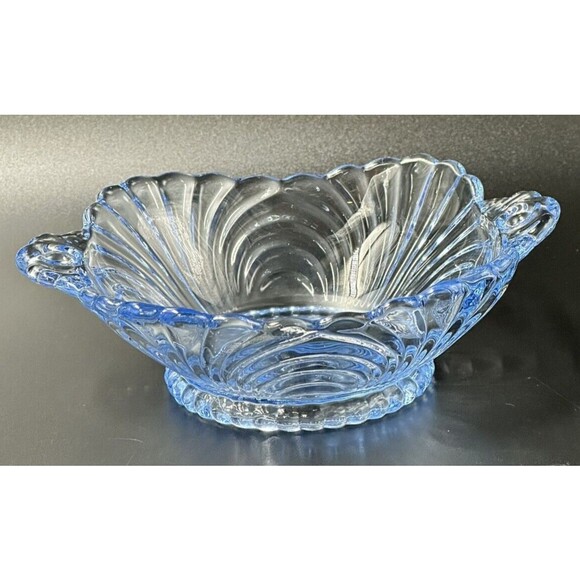 Vintage Cambridge Caprice Moonlight Blue 2 Handled Jam Jelly Glass Dish - Picture 3 of 6